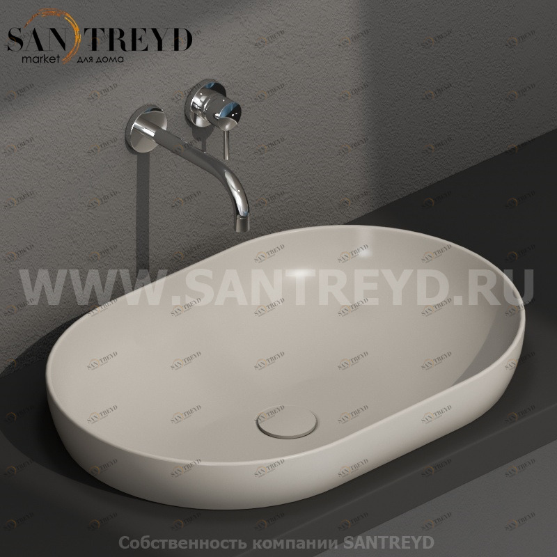 B6O61GH Встроенная раковина под столешницу овальная Ceramica Globo T-EDGE