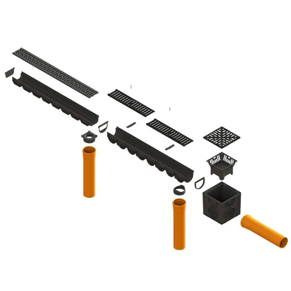 Лоток Standartpark Spark 2 пластиковый 1000x125x70 мм со стальной решеткой STLM-2020804 - Вид №2