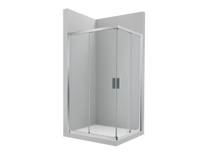 Стеклянная угловая душевая кабина с раздвижной дверью