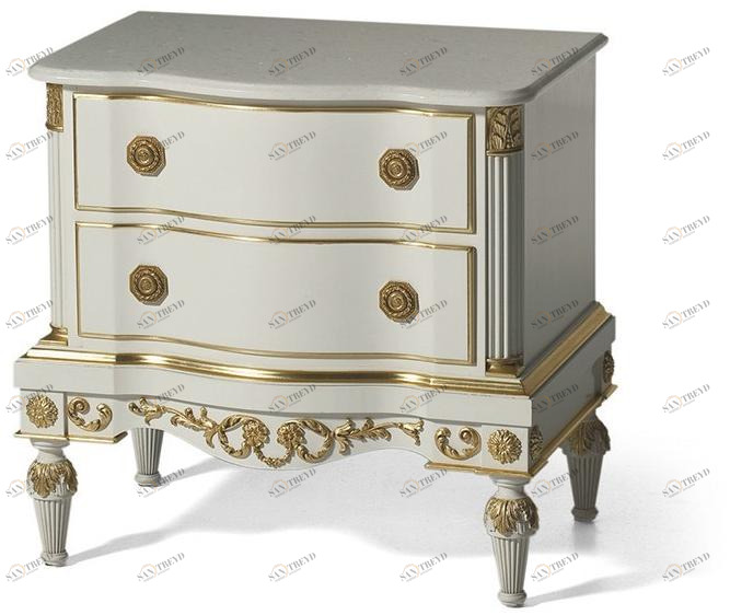 OAK Лаковая прикроватная тумба с мраморной столешницей Galleria sun-id-1422512