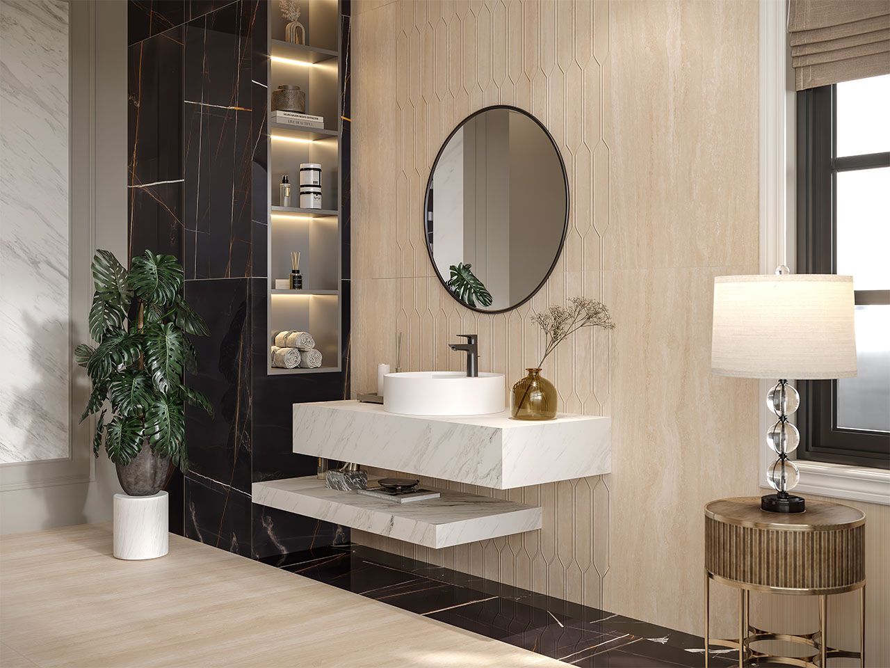 Пол из керамогранита с мраморным эффектом Kaleseramik ванная комната ARCH-00058125 - Вид №5