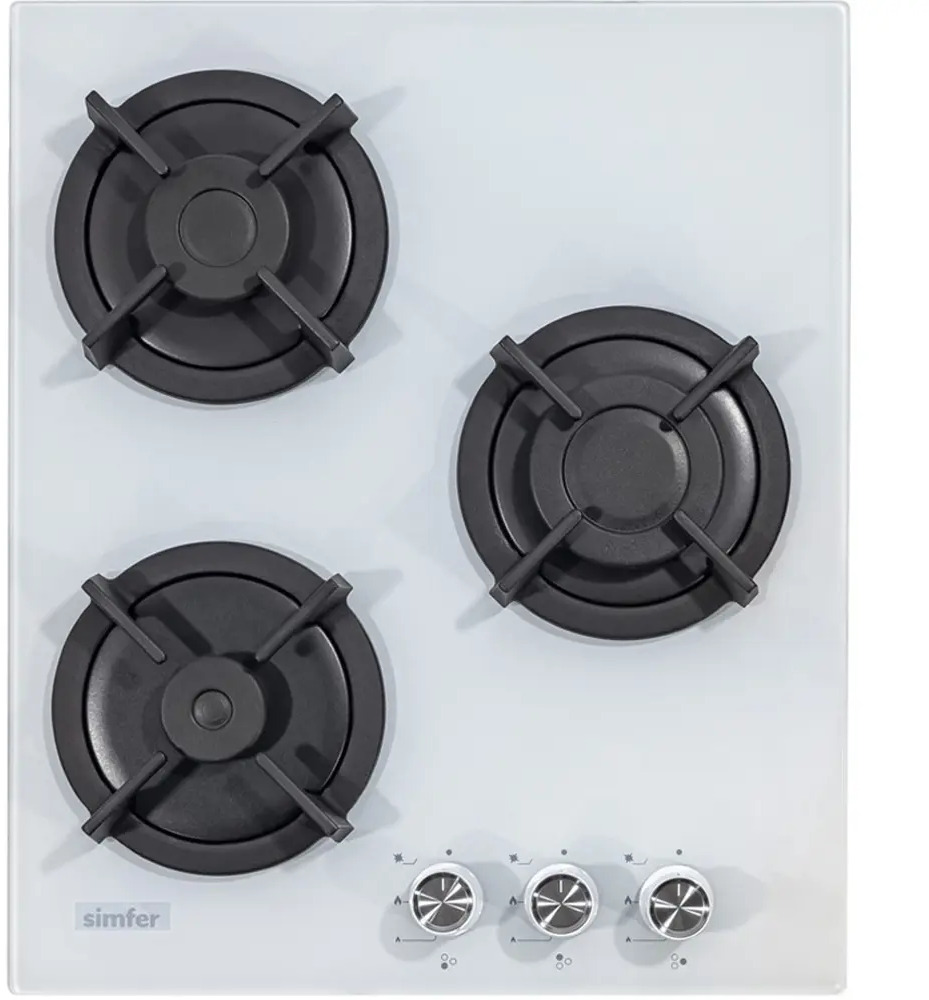 98295915 Газовая варочная панель Simfer H45N30W416 45 см 3 конфорки цвет белый STLM-0620030