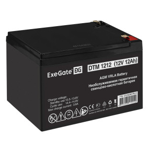 90775620 Аккумуляторная батарея DTM 1212 12 В 12Ah клеммы F2 STLM-0377378 EXEGATE