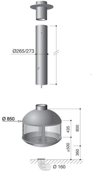 Focus creation Центральный подвесной камин Agorafocus sun-id-1448054 - Вид №1