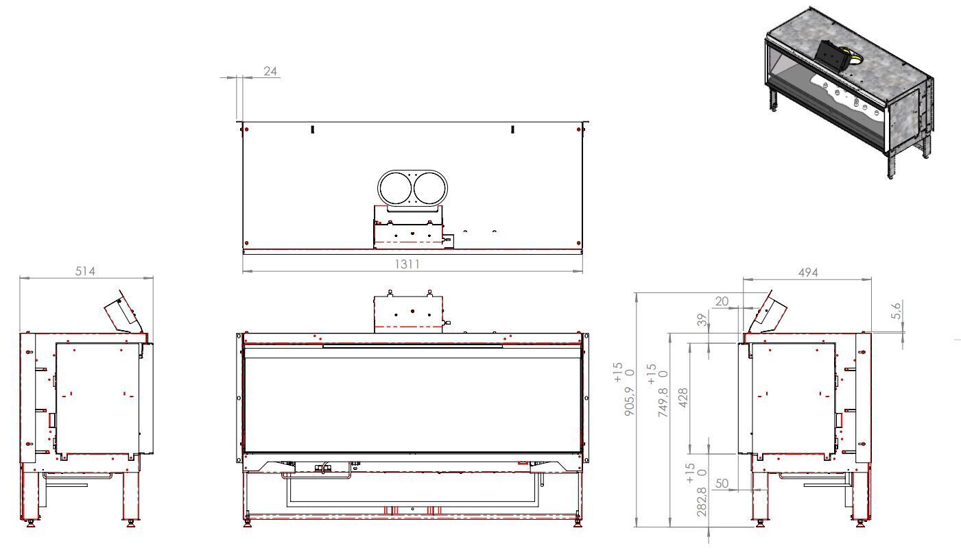 Голографический камин KALFIRE E-ONE 130F ARCH-00007301 - Вид №1