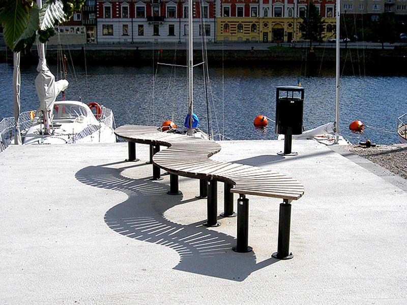 Nola Industrier Изогнутая модульная скамья из дуба sun-id-1347726 - Вид №3