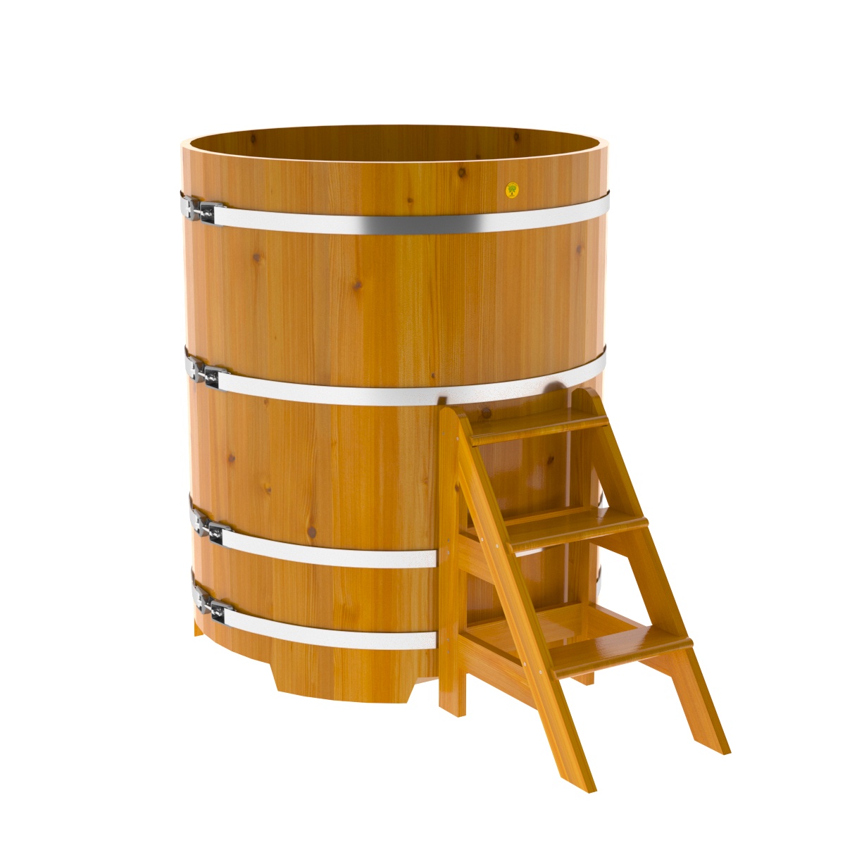 2227 Купель круглая из лиственницы Рустик d=1,17х1,4 натуральная Alyarus 