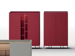 Деревянный шкаф с распашными дверцами