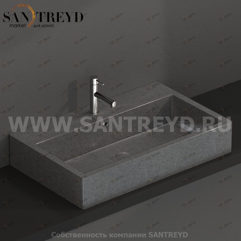 SCQ81PG Подвесная раковина настенная прямоугольная Ceramica Globo  серая 