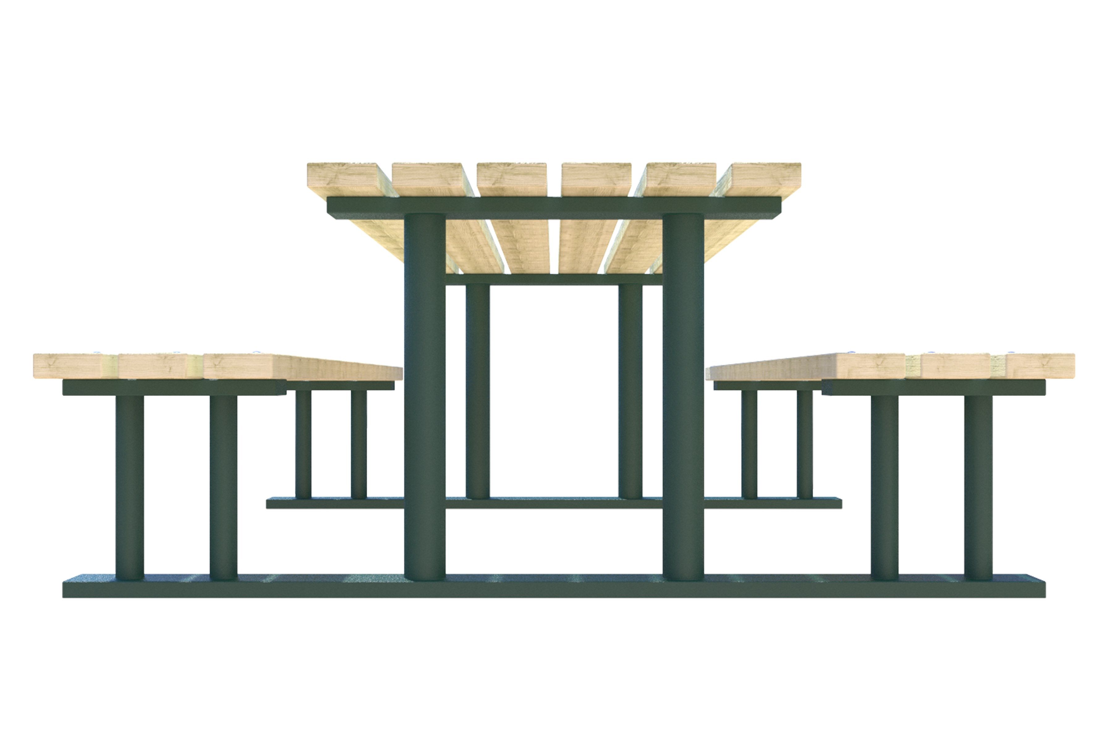 Прямоугольный стол для пикника из сосны со встроенными скамейками Lazzari Mediterraneo ARCH-00046636 - Вид №2