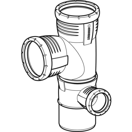 393.565.14.1 Крестовина двухплоскостная комбинированная Geberit Silent-Pro 87,5°, правая Geberit  - Вид №1