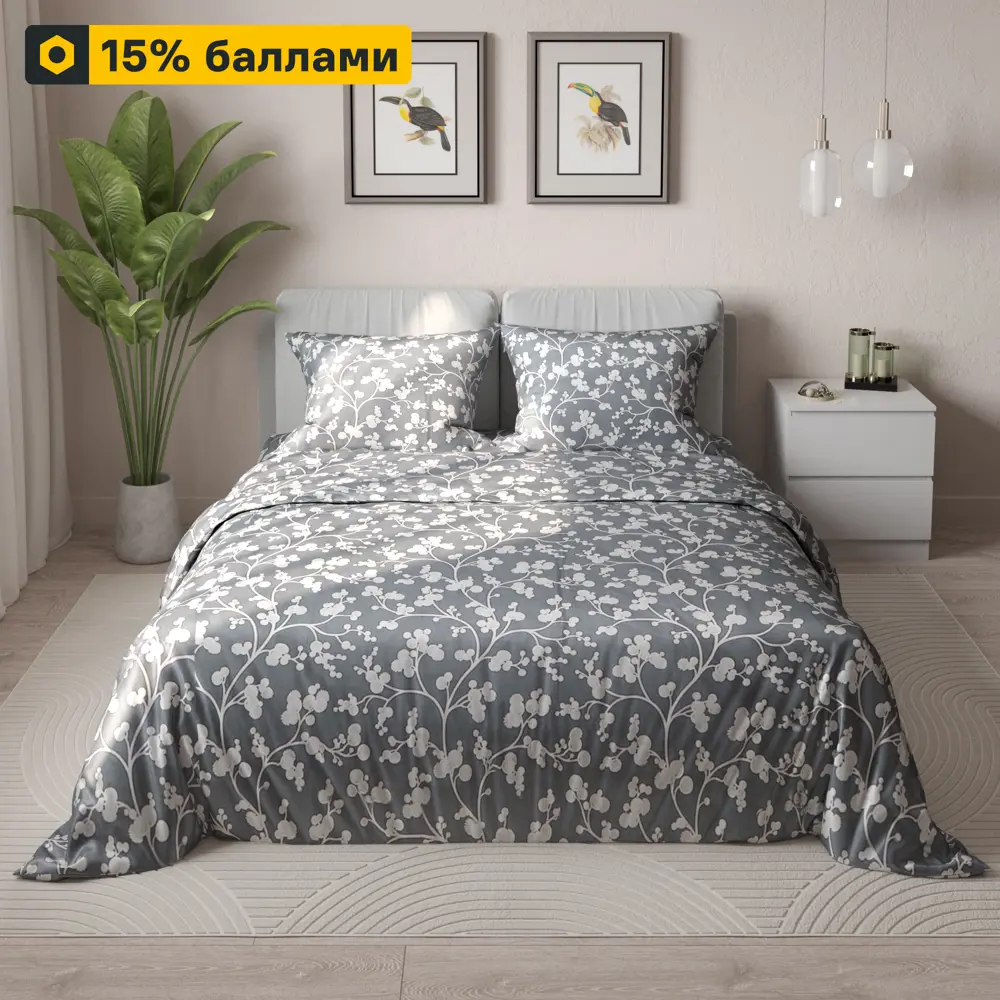ШУЙСКИЕ СИТЦЫ Дом снов Гардения - комплект постельного белья из сатина 89338192 STLM-1043034