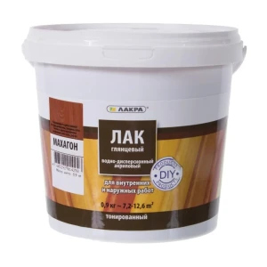 Лак тонированный водный цвета махагон 0.9 кг