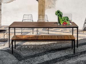 Керамический прямоугольный садовый стол