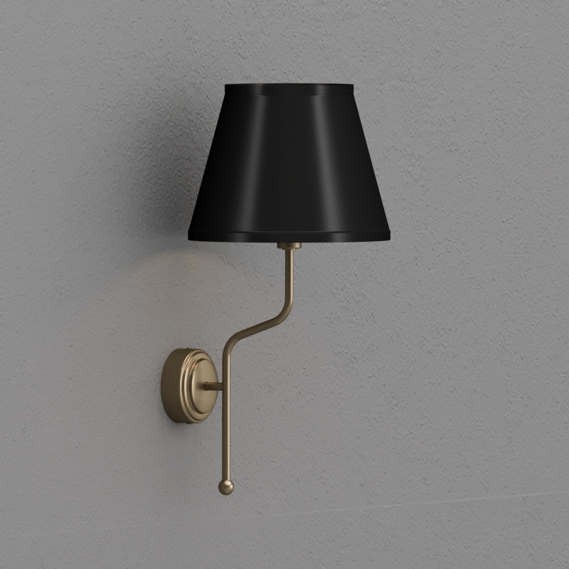 7367K3 Светильник с абажуром из чёрного шёлка, цвет Бронзовый Kerasan Waldorf Италия 