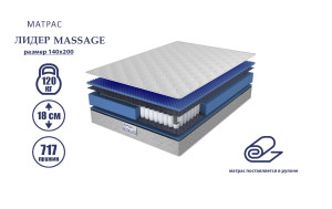 90745762 Матрас Лидер Massage 140x200 см, независимый пружинный блок STLM-0365757 MATRATEX