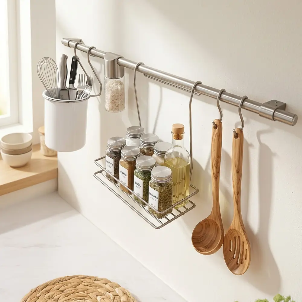 РЕЙЛИНГ С КРЕПЛ 60СМ НИКЕЛЬ МАТ KONSENSA Santreyd STLM-2044970 - Вид №4