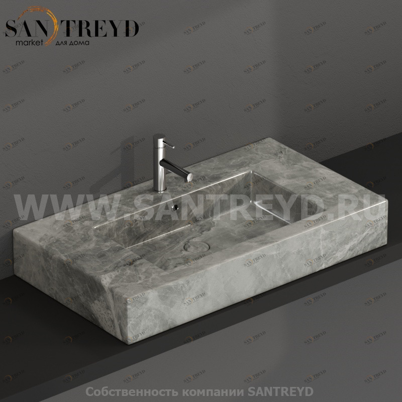 IN091AAG Подвесная раковина настенная прямоугольная Ceramica Globo  серая 