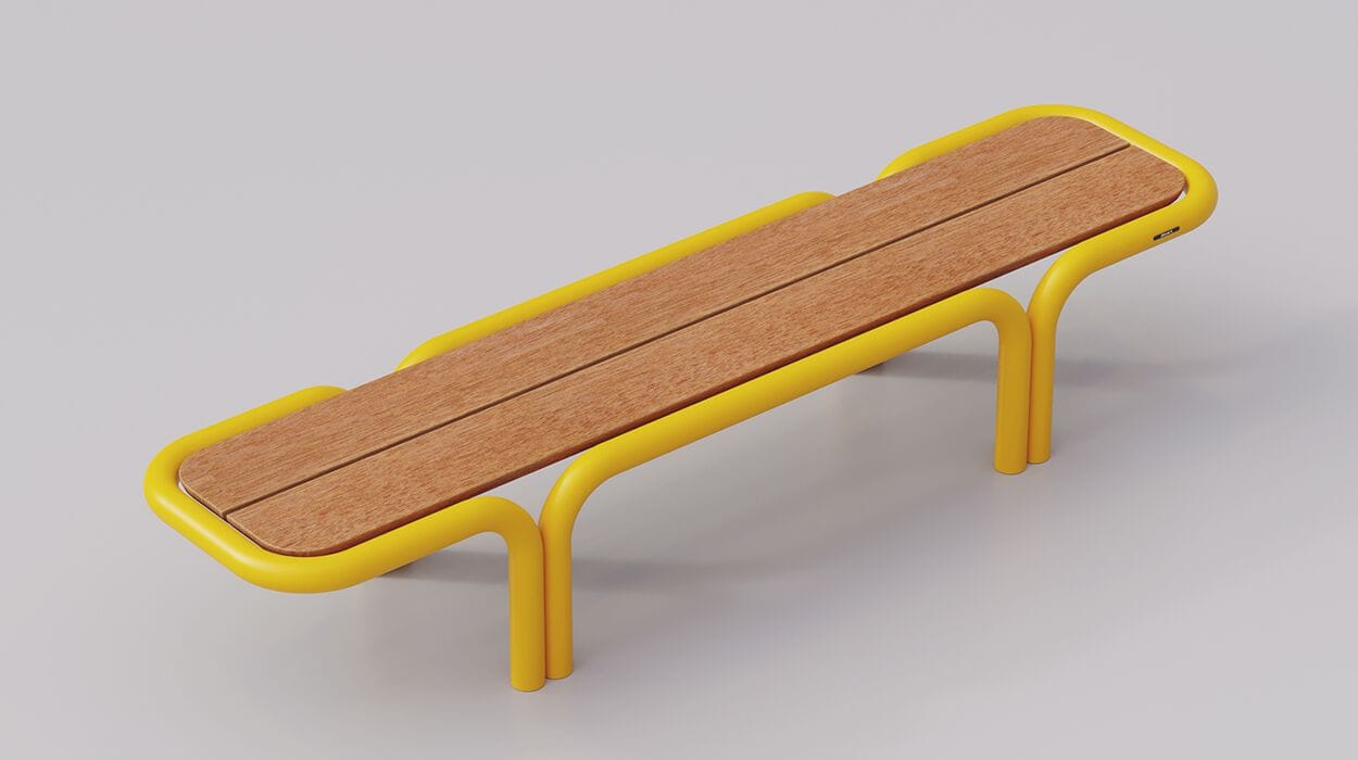 Стальная и деревянная скамья без спинки DIMCAR HELLO ARCH-00011559 - Вид №4