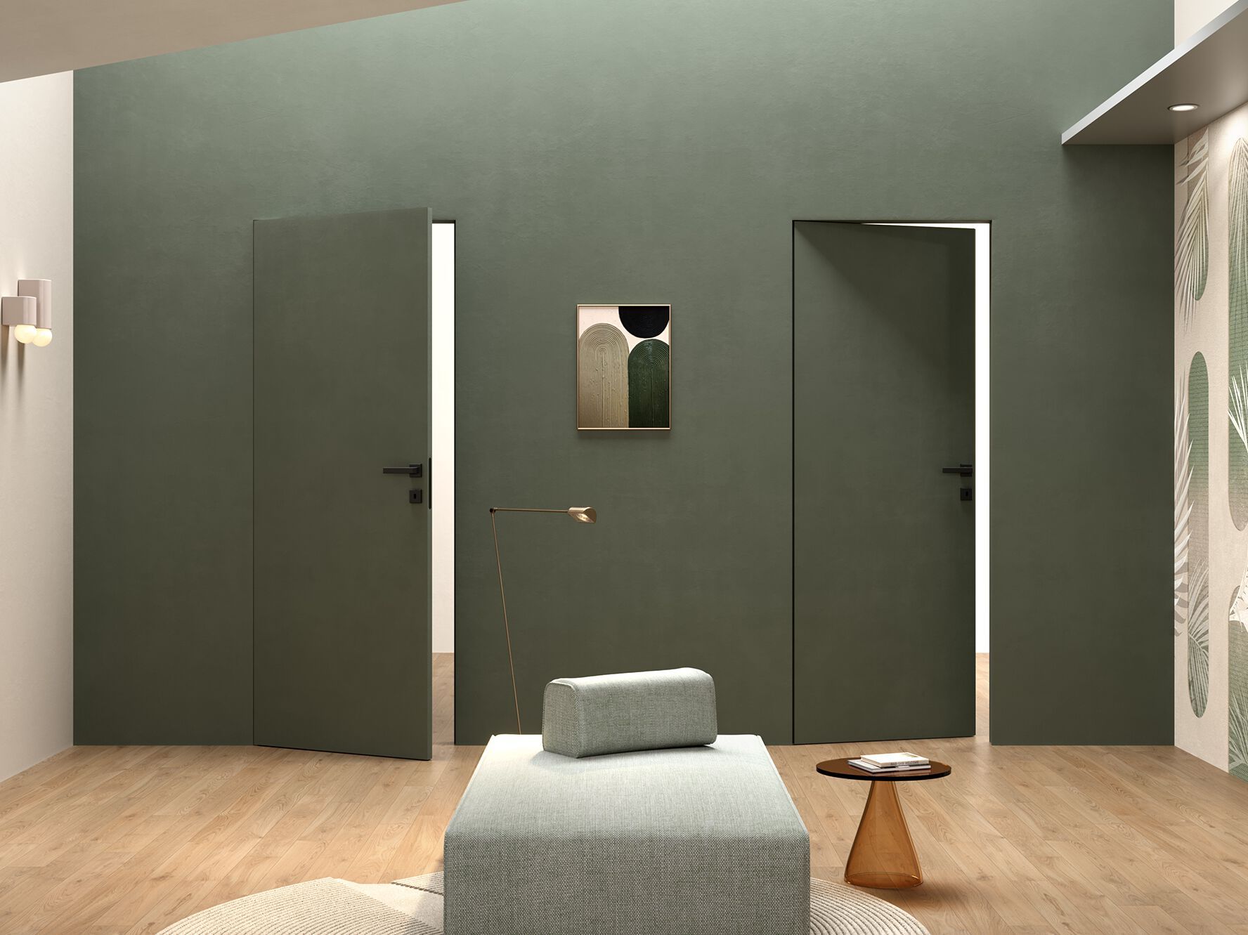 Реверсивные распашные двери провода деревянные стены Ermetika xREVERx ARCH-00107282