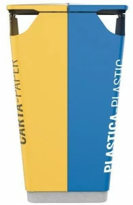 City Design Контейнер для мусора из стали с порошковым покрытием и пепельницей для раздельного сбора мусора