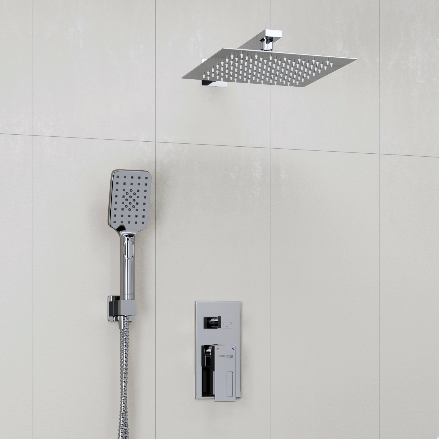 A16590 Встраиваемый комплект для душа с верхней душевой насадкой и лейкой WasserKRAFT 