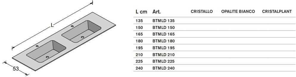 ARTELINEA Тумба под умывальник из эмалированного хрусталя с дверцей и ящиками  Al 583  - Вид №10