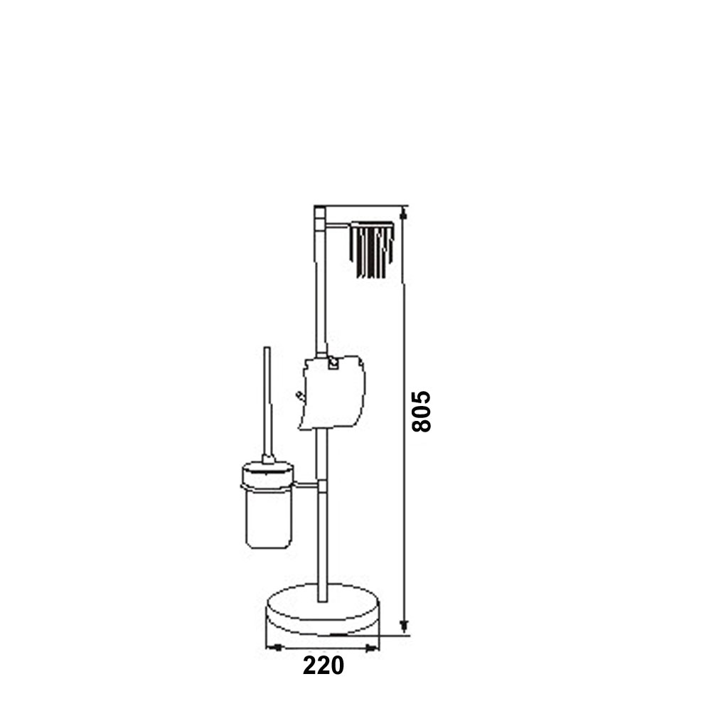 RY690 Стойка 3 в 1 (ерш, бумагодержатель, держатель для освежителя) Raiber  - Вид №2