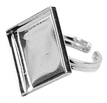 2128022 Основа под кольцо квадрат, 2 см, упаковка 1 шт., цвет серебристый Rayher 