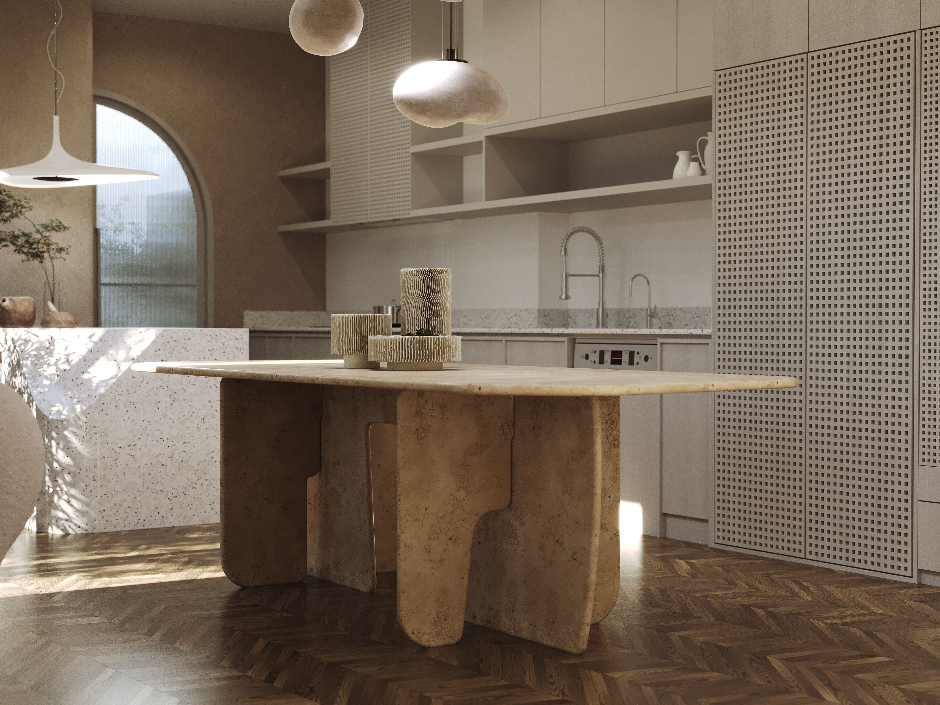 Прямоугольный стол из натурального камня Davani Lamé ARCH-00114381 - Вид №1