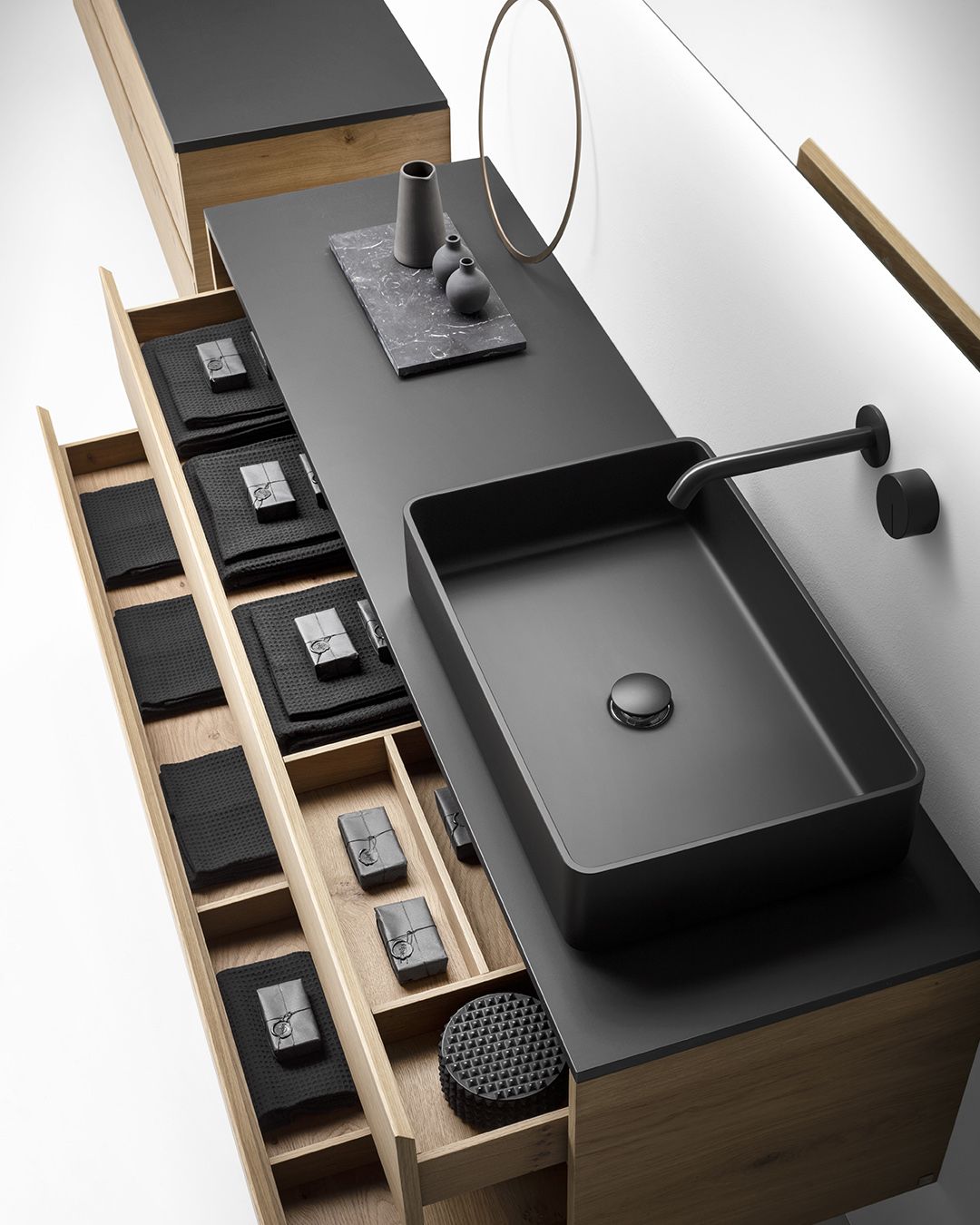 Подвесной шкаф для умывальника с выдвижными ящиками Falper ViaVeneto ARCH-00028573 - Вид №1