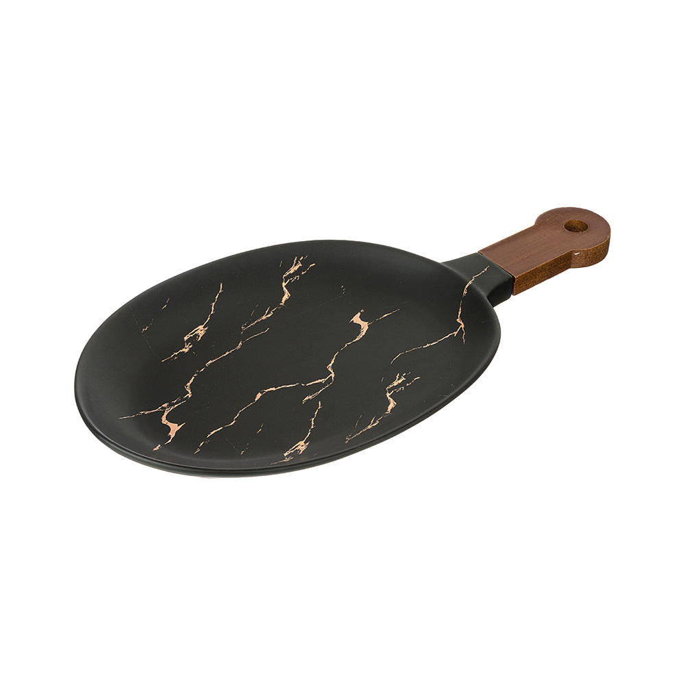 412-124 Посуда фарфоровая Блюдо для сервировки коллекция золотой мрамор Lefard 