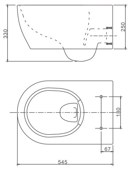 NC4477(NC2039) Подвесной унитаз SSWW NC - Вид №1