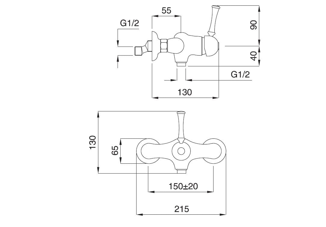 Однорычажный открытый смеситель для душа Gaia Mobili Complements ARCH-00006619 - Вид №1