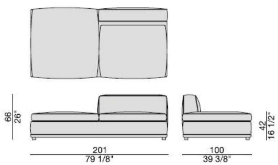 Porada Модульный тканевый диван с шезлонгом Iron sun-id-1346847 - Вид №2
