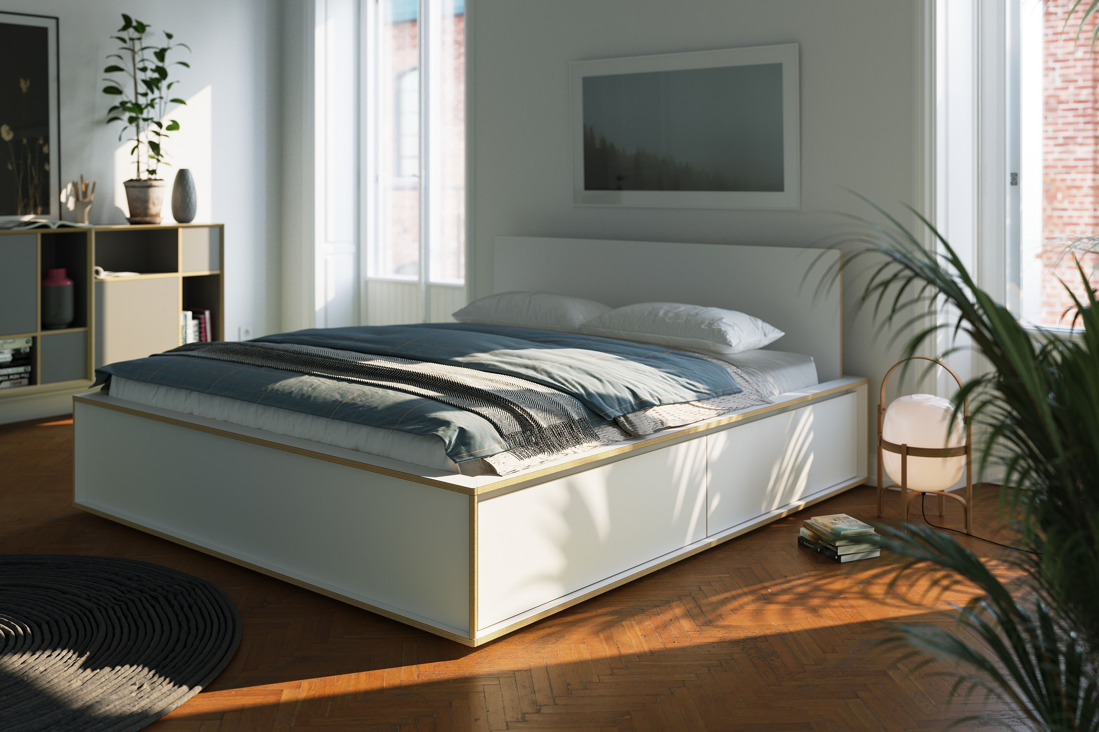 Двуспальная кровать-контейнер из многослойного материала Müller Small Living SPAZE ARCH-00061252 - Вид №3