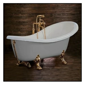 Ванна Akcjum Rectime 170 WR-02-01-Br-M овальная серая с золотыми ножками