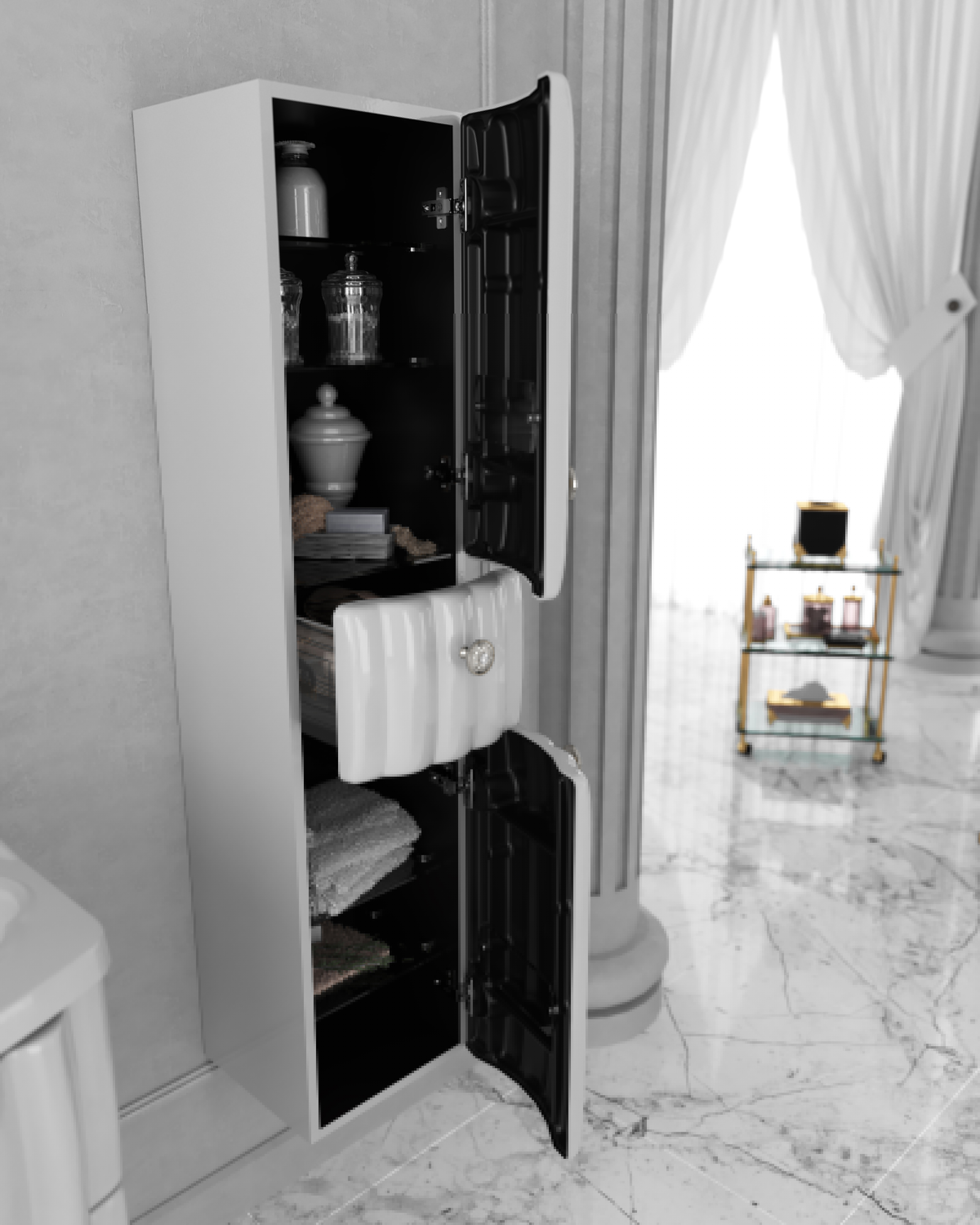 У51080 Шкаф - Пенал Pearl 30П, 2д, 1я, White L 1 Marka Pearl - Вид №2