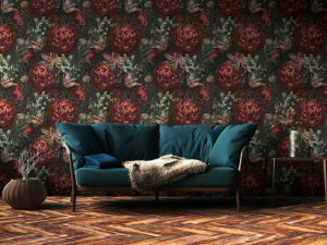 Атласные обои с цветочными узорами