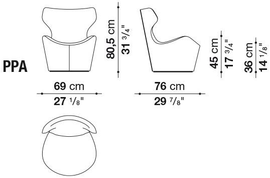 B&B Italia Вращающееся кресло из ткани Papilio Ppa - Вид №7