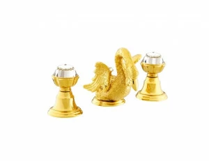 039241.A00.30 Раковина с тремя отверстиями и кристаллами swarovski swan series Античная латунь
