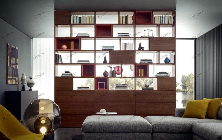 PIANCA Модульный двухсторонний книжный шкаф из дерева Spazioteca sun-id-1468656