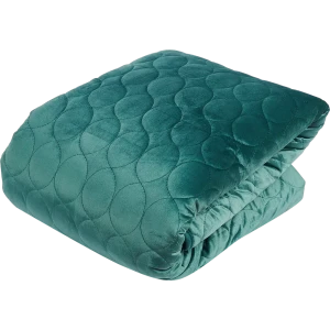 Покрывало Овалы 220x240 см, велюр, цвет бирюза