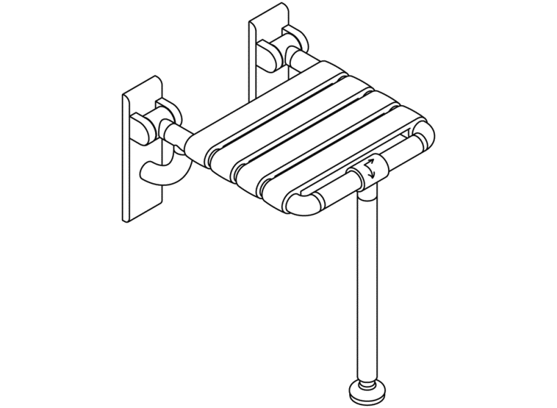 801.51B203S складное сиденье HEWI Edition matt | Polyamid  - Вид №6