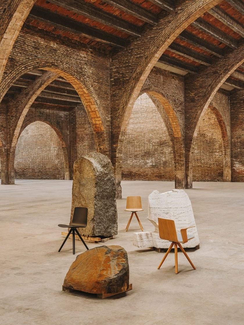 ENEA Стул на козелке из ткани с подлокотниками Lottus wood sun-id-1352028 - Вид №2