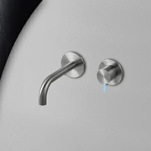 Смеситель для раковины сталь матовая с голубой ручкой Toki Radomonte TKI18SCIL27