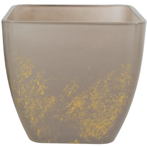 Кашпо Nina Glass Бетти 14x15x15 см v1.6 л стекло серый/золотой