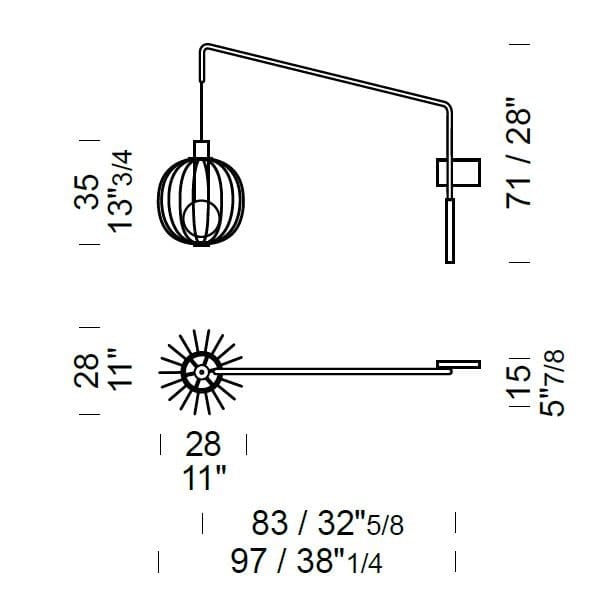 Металлический светодиодный настенный светильник Borzalino ARCH-00021987 - Вид №3