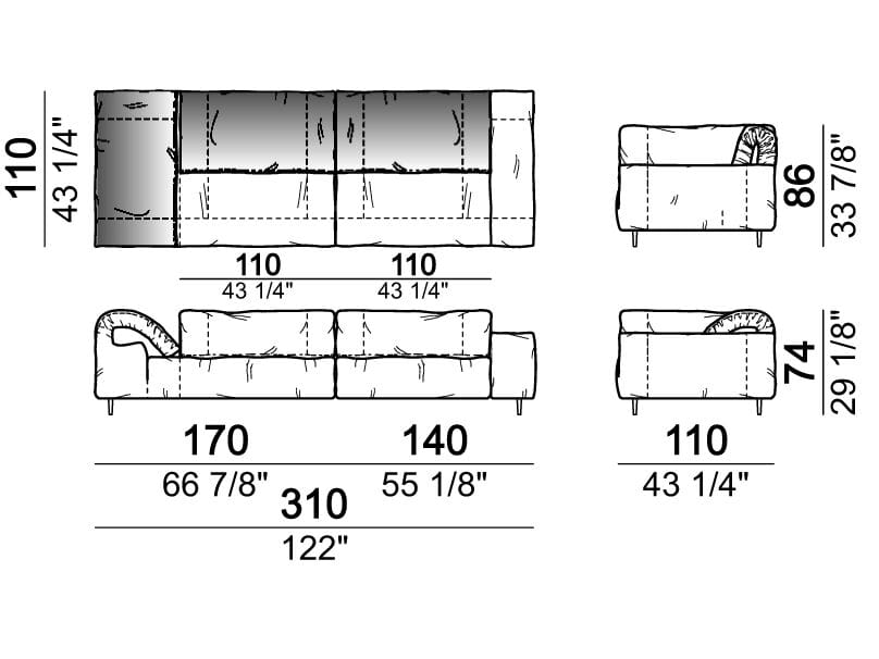 Секционный кожаный диван Arketipo CRAZY DIAMOND ARCH-00133462 - Вид №46