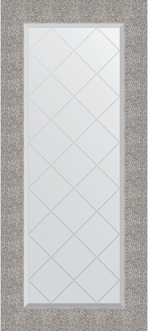 BY 4066 Зеркало с гравировкой в багетной раме - чеканка серебряная 90 mm EVOFORM Exclusive-G